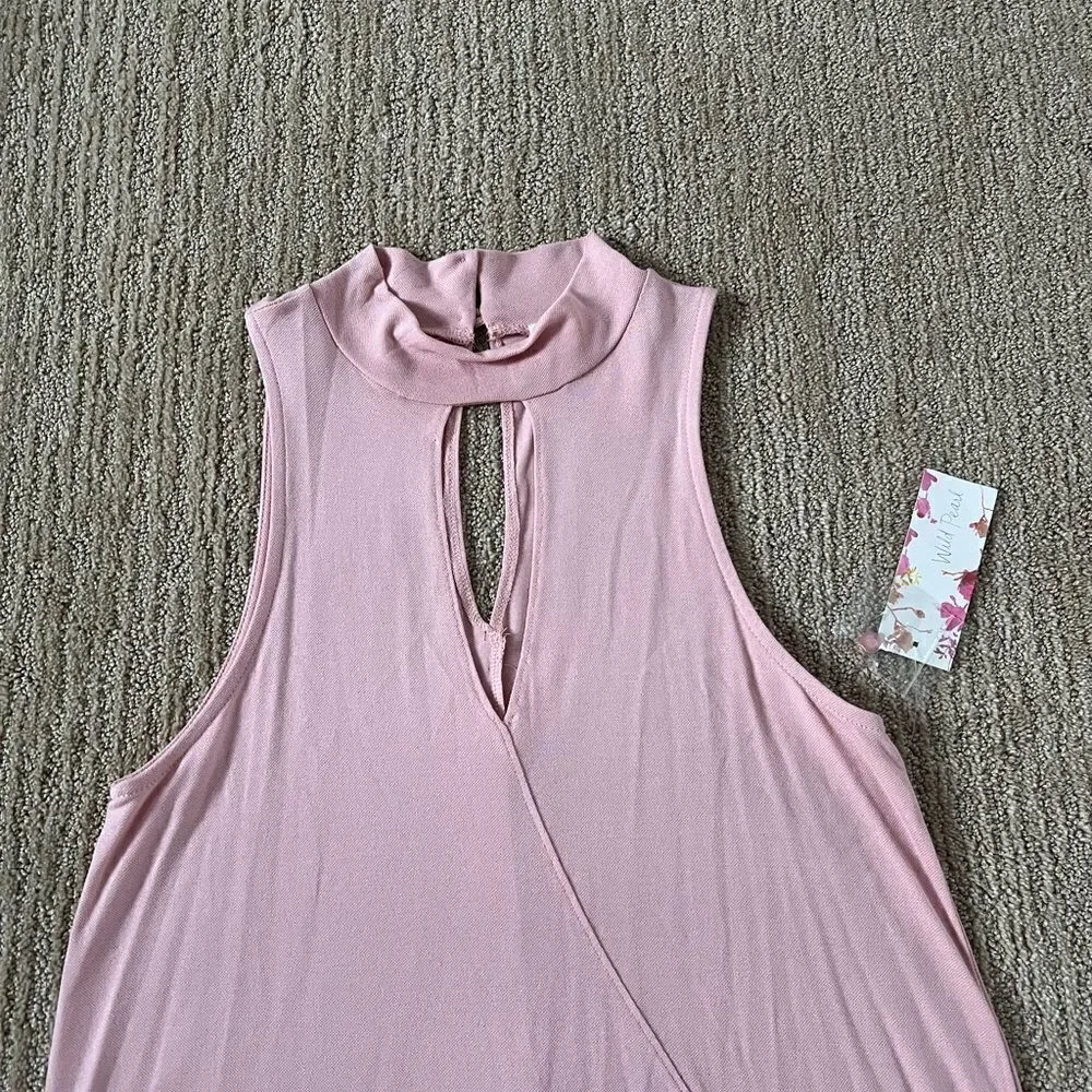 Wild Pearl Pink High Neck with Keyhole Blouse
